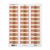 Gouden en roze geometrische strepen met monogram etiket (Full Sheet)