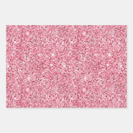 Gouden en Roze Glam Glitter Inpakpapier Vel (Voorkant 3)