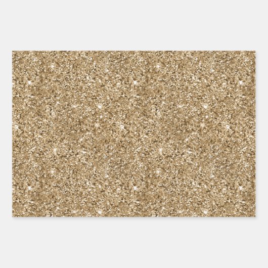 Gouden en Roze Glam Glitter Inpakpapier Vel (Voorkant 2)