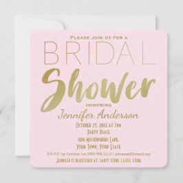 Gouden en Roze Glamour Theme Vrijgezellenfeest Kaart