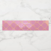 Gouden en roze Glitter Meisje Verjaardag Waterfles Etiket (Enkel label)