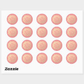Gouden en roze mandala bloem ronde sticker (Vel)