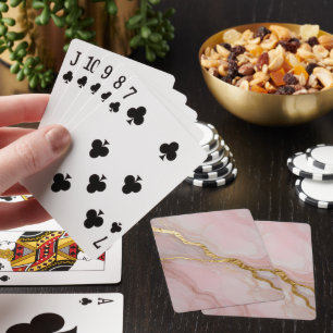 Gouden en roze marmer textuur pokerkaarten
