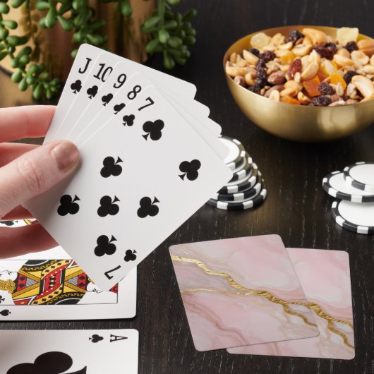 Gouden en roze marmer textuur pokerkaarten (Insitu)