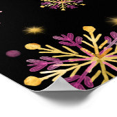 Gouden en Roze Sneeuwvlokken Baby shower Welkom Poster (Hoek)