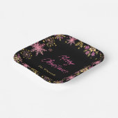 Gouden en roze sneeuwvlokken kerstfeest papieren bordje (Gebogen)