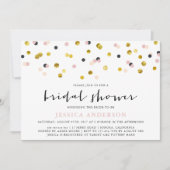 Gouden en Roze Sprinkles Vrijgezellenfeest Party Kaart (Voorkant)