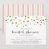 Gouden en Roze Sprinkles Vrijgezellenfeest Party Kaart (Voorkant / Achterkant)