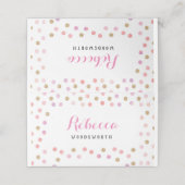 Gouden en roze stippen plaats kaart, verjaardag plaatskaartje (Buitenkant ongevouwen)