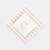 Gouden en roze streep doop doopsel servet (Hoek)