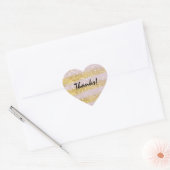 Gouden en Roze Strepen Bokeh Confetti Bedankt Hart Sticker (Envelop)