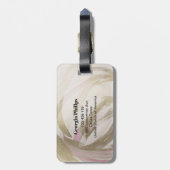 Gouden en roze swirl Gepersonaliseerd Bagagelabel (Achterkant verticaal)