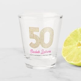 Gouden en Roze Verjaardag Glas 50ste Verjaardag