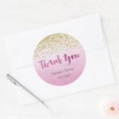 Gouden en Roze Verjaardag Sticker (Envelop)