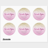 Gouden en Roze Verjaardag Sticker (Vel)