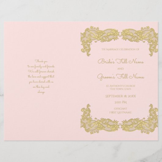  gouden en roze weddenschap (Voorkant)