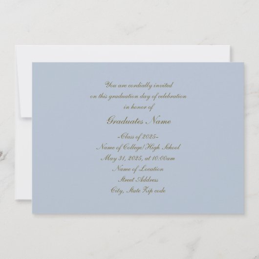 Gouden en Sky-Blue Man Silhouette 2025 Kaart (Achterkant)