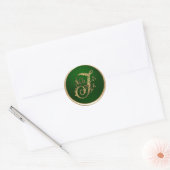 Gouden en Smaragd Monogram T Envelope Zegel (Envelop)