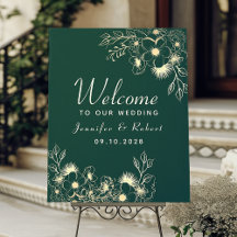 Gouden en smaragdgroene bruiloft welkom