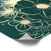 Gouden en smaragdgroene bruiloft welkom poster (Hoek)