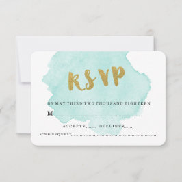 Gouden en TEAL BLUSH TROUW-RSvp RSVP Kaartje