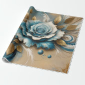 Gouden en Tealroos Cadeaupapier (Uitgerold)