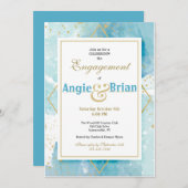 Gouden en Turkooizen Uitnodigingen (Voorkant / Achterkant)