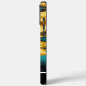 Gouden en turquoise abstracte kunst Case-Mate iPhone case (Achterkant / Links)