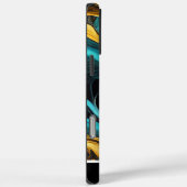 Gouden en turquoise abstracte kunst Case-Mate iPhone case (Achterkant / Rechts)