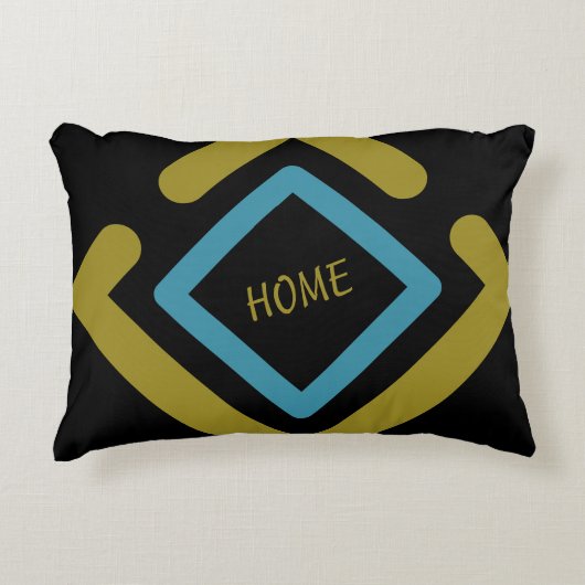 Gouden en turquoise geometrische vormen accent kussen (Voorkant)