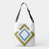 Gouden en turquoise geometrische vormen crossbody tas (Achterkant)