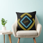 Gouden en turquoise geometrische vormen kussen (Stoel)