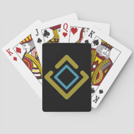 Gouden en turquoise geometrische vormen pokerkaarten