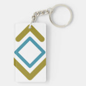 Gouden en turquoise geometrische vormen sleutelhanger (achterkant)