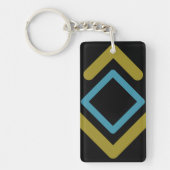 Gouden en turquoise geometrische vormen sleutelhanger (Voorkant)