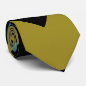 Gouden en turquoise geometrische vormen stropdas (Opgerold)