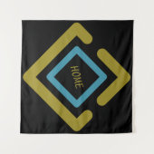 Gouden en turquoise geometrische vormen wandkleed (Voorkant (horizontaal))