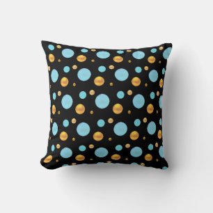 Gouden en turquoise Polka Dots Kussen