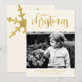 Gouden en Winter Witte Kerstkaarten Feestdagenkaart (Voorkant / Achterkant)