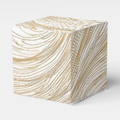 Gouden en Witte Abstracte Ontwerp Favor Doos Bedankdoosjes (Voorkant Zijde)