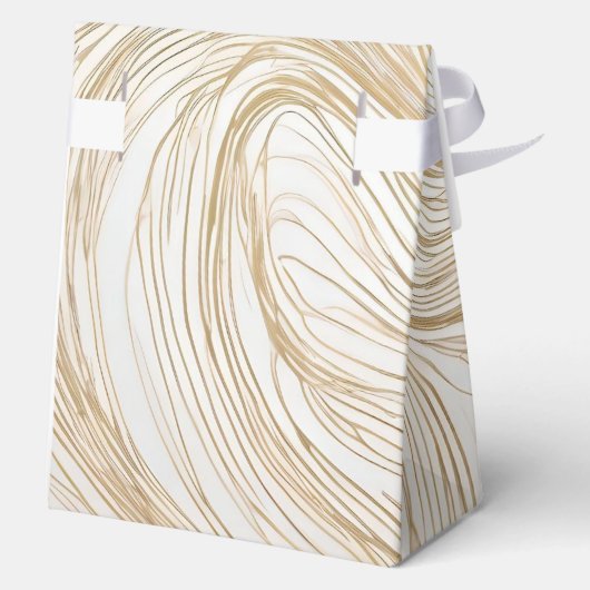 Gouden en Witte Abstracte Ontwerp Favor Doos Bedankdoosjes (Achterkant)