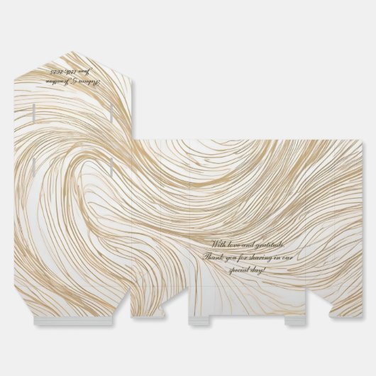 Gouden en Witte Abstracte Ontwerp Favor Doos Bedankdoosjes (Ongevouwen)