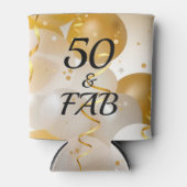 Gouden en Witte Ballonnen 50 & FAB Blikjeskoeler (Voorkant)