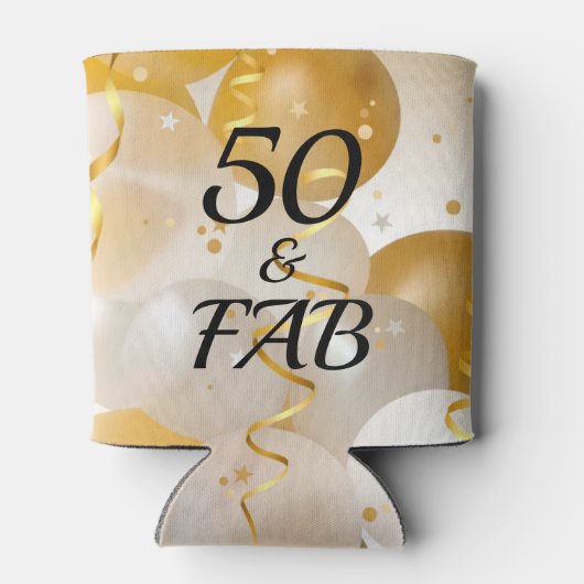 Gouden en Witte Ballonnen 50 & FAB Blikjeskoeler (Achterkant)