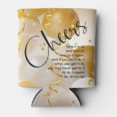 Gouden en witte ballonnen Proost Blikjeskoeler (Voorkant)