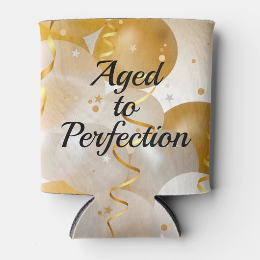 Gouden en witte ballonnen verouderd tot in de perf blikjeskoeler (Voorkant)