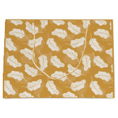 Gouden en witte bladeren Gift Bag Groot Cadeauzakje (Voorkant)
