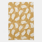 Gouden en witte bladeren theedoek (Verticaal)