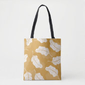 Gouden en witte bladeren tote bag (Voorkant)
