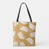 Gouden en witte bladeren tote bag (Achterkant)